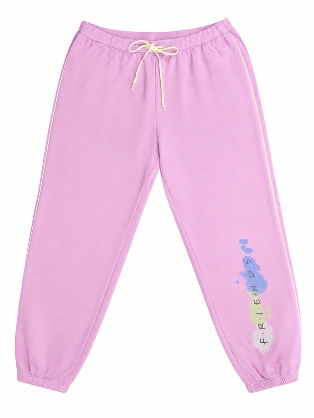 Friends TV Show Womens Pink Drawstring Pockets Sweatpants XL Fleece Sleepwear